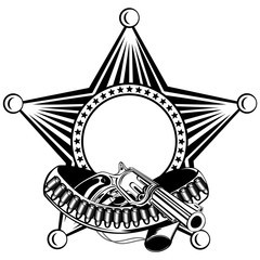 five pointed sheriffs star revolver
