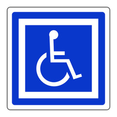 Panneau routier en France : Parking réservé aux handicapés