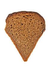 Rye bread slice isolated on white background