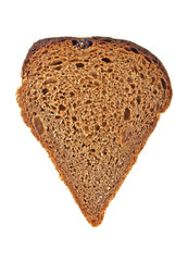 Rye bread slice isolated on white background