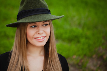 Pretty girl wearing hat