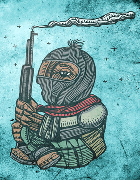 Zapatist mexican soldier