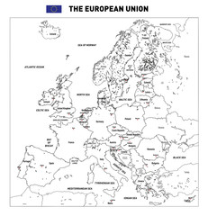 Fototapeta premium Vector map of The European Union