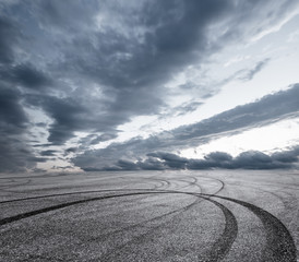 Asphalt road and sky
