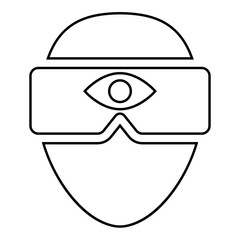 Virtual reality Eye illustration - glyph style icon - Outline black