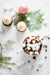 hot chocolate with mini marshmallows
