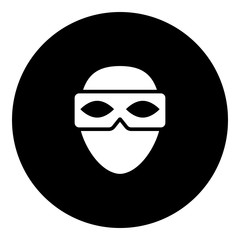 Virtual reality illustration - glyph style icon - Filled circle black