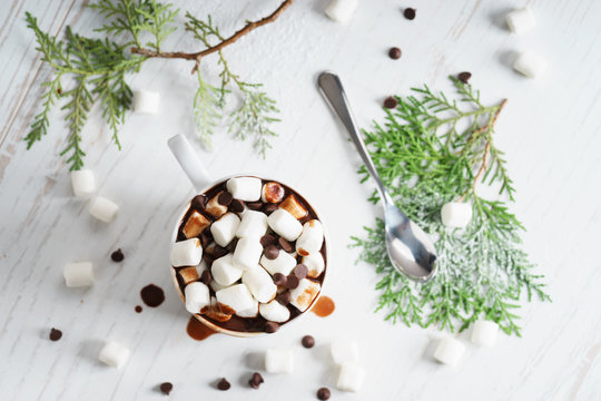 hot chocolate with mini marshmallows