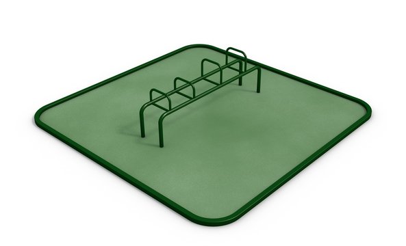 Parallel bars at sports ground for workout. 3D rendering.