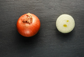 Onions, ingredients for pilaf.