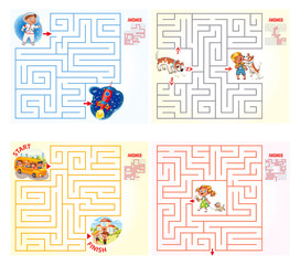 Help the character to find a way out of the maze