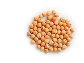 Uzbek Peas Chickpeas, the ingredient for pilaf isolated on a white background.