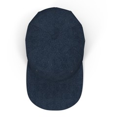 Blue Baseball Hat on white. Top view. 3D illustration