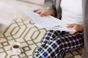 Close up of business documents