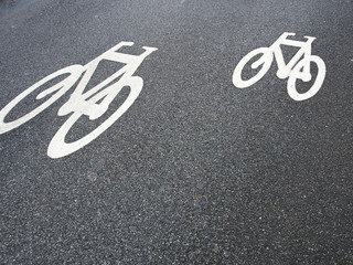 Fahrbahnmarkierung Fahrrad, Fahrradweg