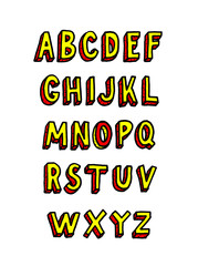 Doodle brick font. Vector alphabet