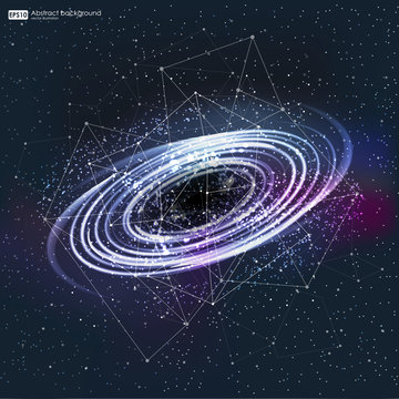 abstrsct space - a black hole. Cosmos Black hole in space. Stars and material falls into a black hole.