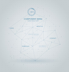 Infographic elements. futuristic user interface HUD UI UX. Wireframe mesh broken polygonal element. Sphere with connected lines and dots. Connection Structure.