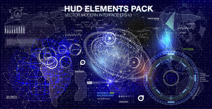 Infographic elements. futuristic user interface HUD UI UX. Abstract background with connecting dots and lines. Connection structure. Vector science background. Business abstract Vector illustration