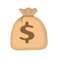 Money bag with simbol dollar