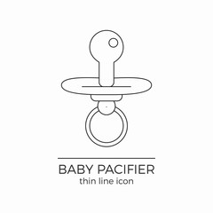 Baby nipple vector line icon.