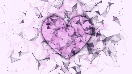 triangle mosaic vector heart
