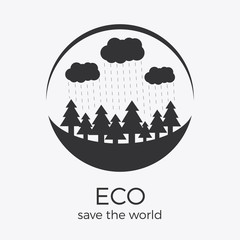 Vector eco style rounded flat logo design