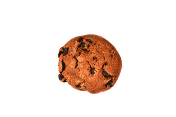 Chocolate chip cookie isolated on white