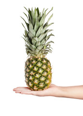 Ripe fresh pineapple isolated on white background