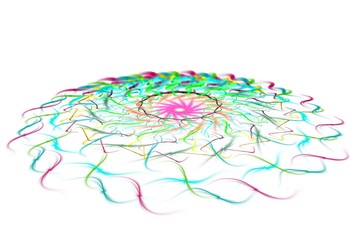 Colored abstract fractal pattern. Computer generated graphics.