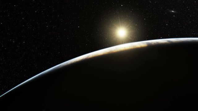Sunrise over Earth (with permission by  NASA/ESO.  NASA/M.Kornmesser).  (Warping and effects Rebus_Prod) 