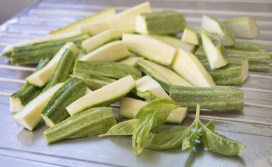 sticks of fresh zucchini