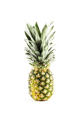 Ripe fresh pineapple isolated on white background