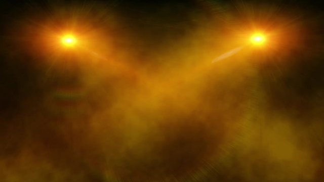Abstract yellow spot light with smoke