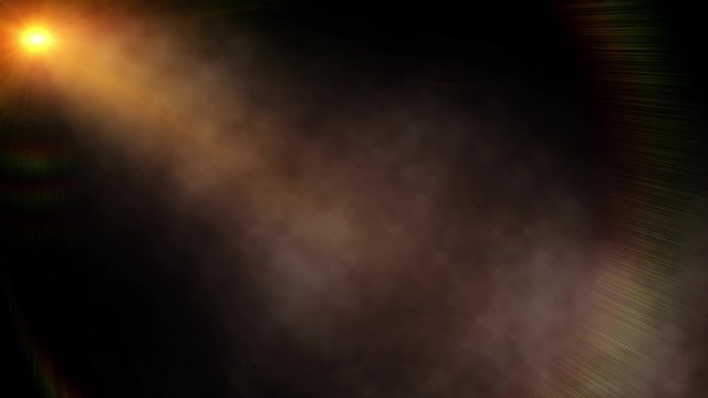 Abstract yellow spot light with smoke