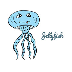 Cute cartoon jellyfish