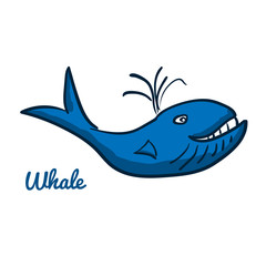 Cute cartoon whale