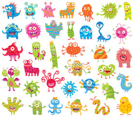 Set of funny little monsters. Big Set © kharlamova_lv