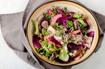 fresh Salad with baked beets