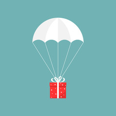 Shipping gift by air. Vector illustration