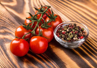 Vegetables on wood. Bio Healthy food, herbs and spices.