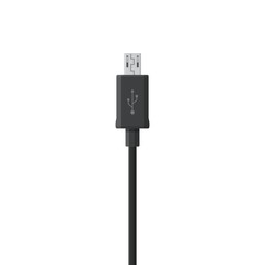 Black micro USB cable cord isolated on white background in flat style
