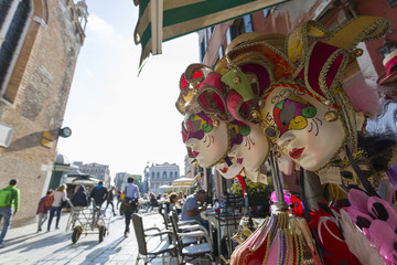 Venetian masks at Campo Santo Stefano, Venice, Veneto