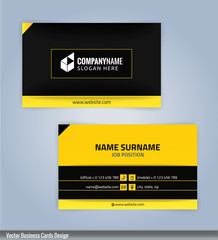 Yellow and Black modern business card template, Illustration Vector 10