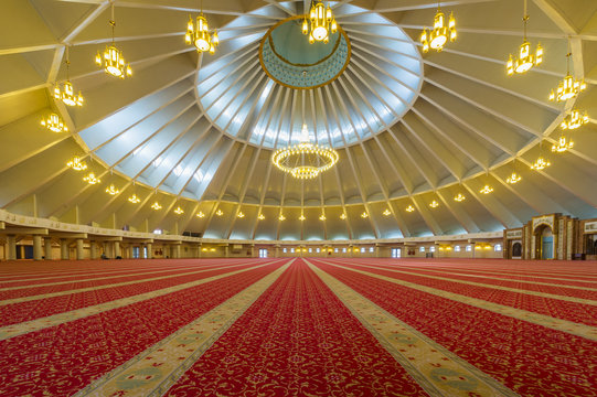 Sheikh Khalifa al Nahyan Mosque, Men's prayer room, Shymkent, South Region, Kazakhstan
