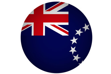 Cook Islands flag ,Cook Islands national flag 3D illustration symbol      
