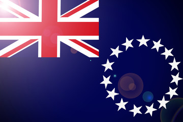 Cook Islands flag ,Cook Islands national flag 3D illustration symbol      