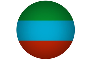 Dagestan republic flag 3D illustration symbol. Dagestan flag.