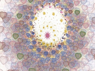 Colored abstract fractal pattern. Computer generated graphics.