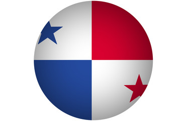 Panama flag 3D illustration symbol. Panama flag